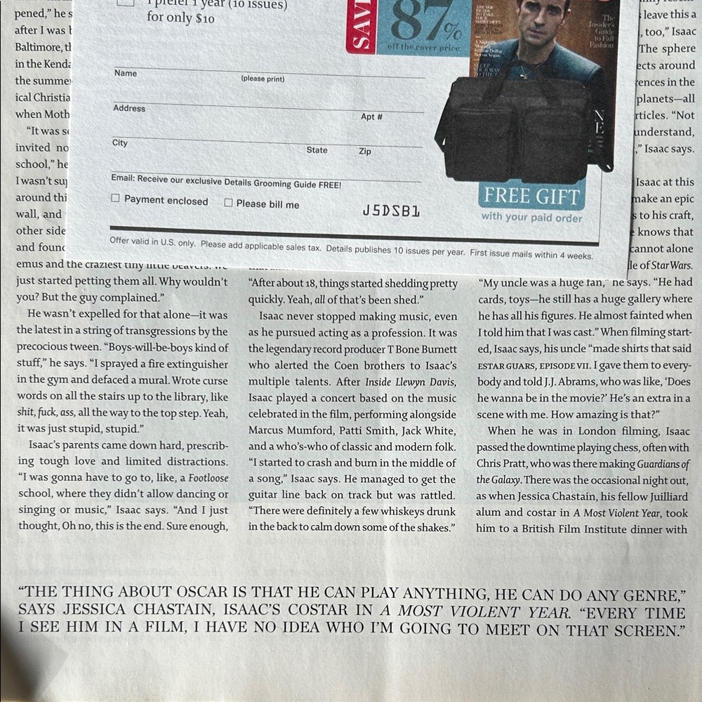 DETAILS Magazine featuring OSCAR ISAAC - Picture 5 of 7